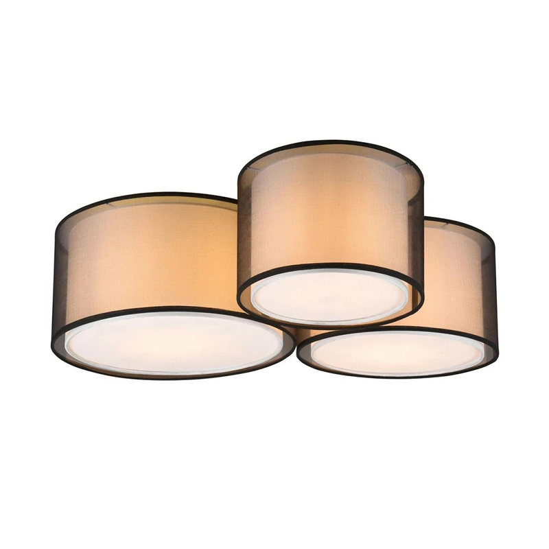 Griestu lampa burton 3-pc e27 matt melna