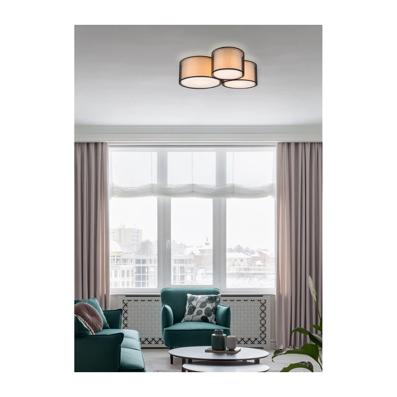 Griestu lampa burton 3-pc e27 matt melna