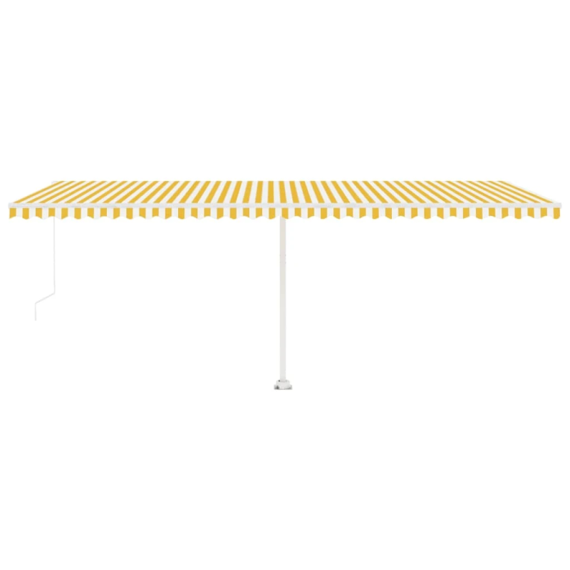 vidaXL izvelkama markīze ar LED, 600x350 cm, manuāla, dzeltenbalta
