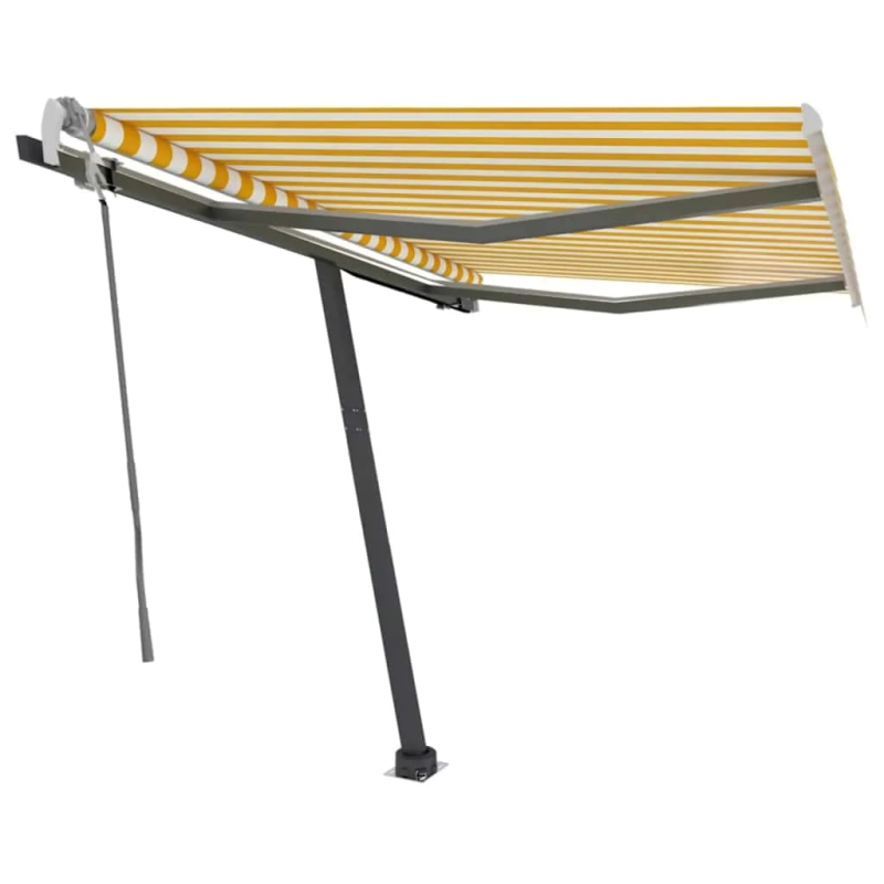 vidaXL izvelkama markīze ar LED, 300x250cm, manuāla, dzeltena un balta