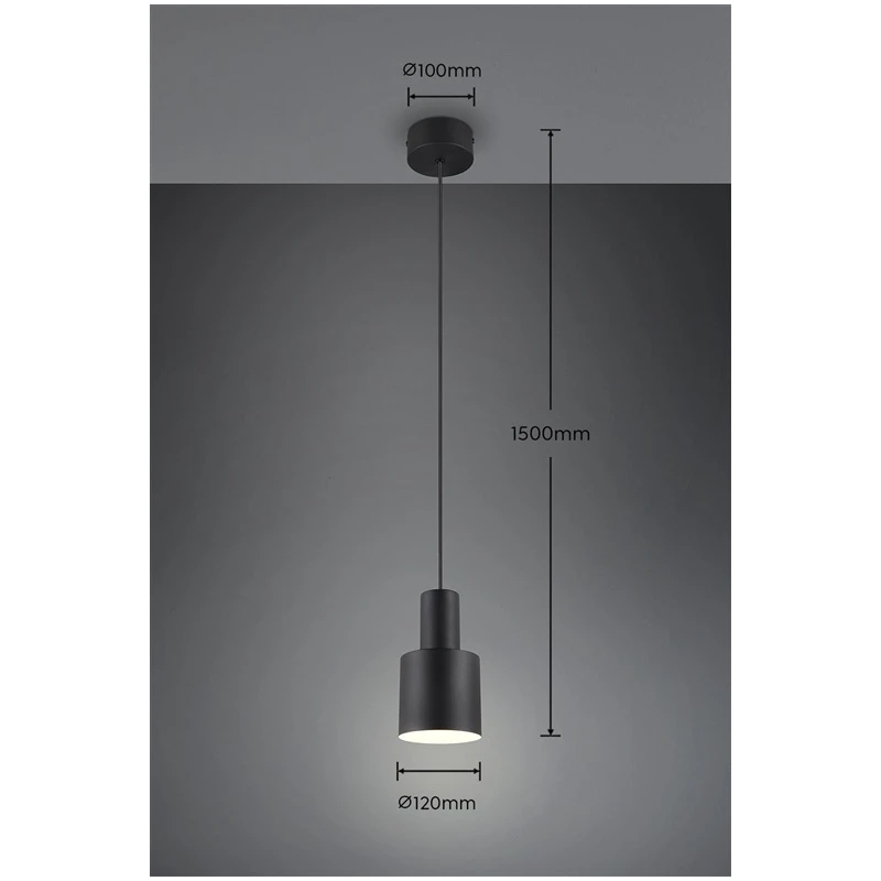 Lampa griestu trio agudo e27 melna