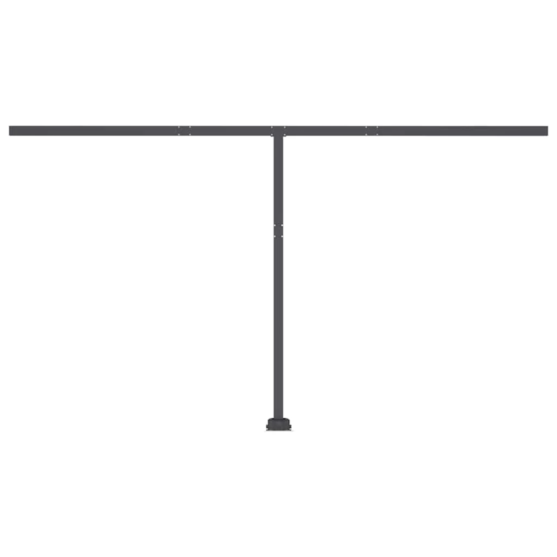 vidaXL markīze ar stabu, 400x300 cm, automātiska, dzeltena-balta