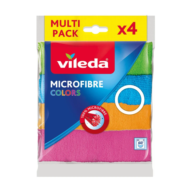 Vileda Microfibre Colors mikrošķiedras drānas, 4 gab.