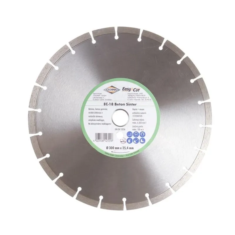 Griešanas asmens Cedima EC-18.1, 300 mm x 25.4 mm x 2.8 mm