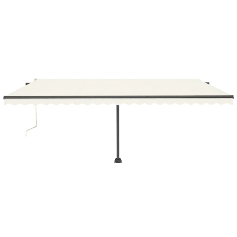 vidaXL izvelkama markīze, LED, vēja sensors, 500x300 cm, krēmkrāsas