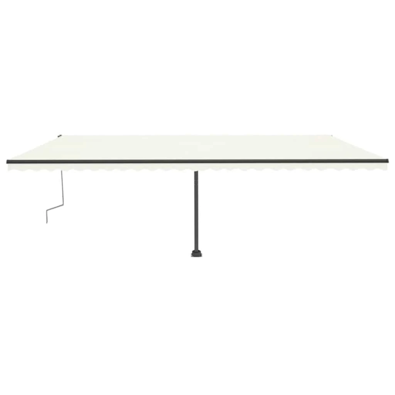 vidaXL izvelkama markīze ar stabu, 600x300 cm, manuāla, krēmkrāsas