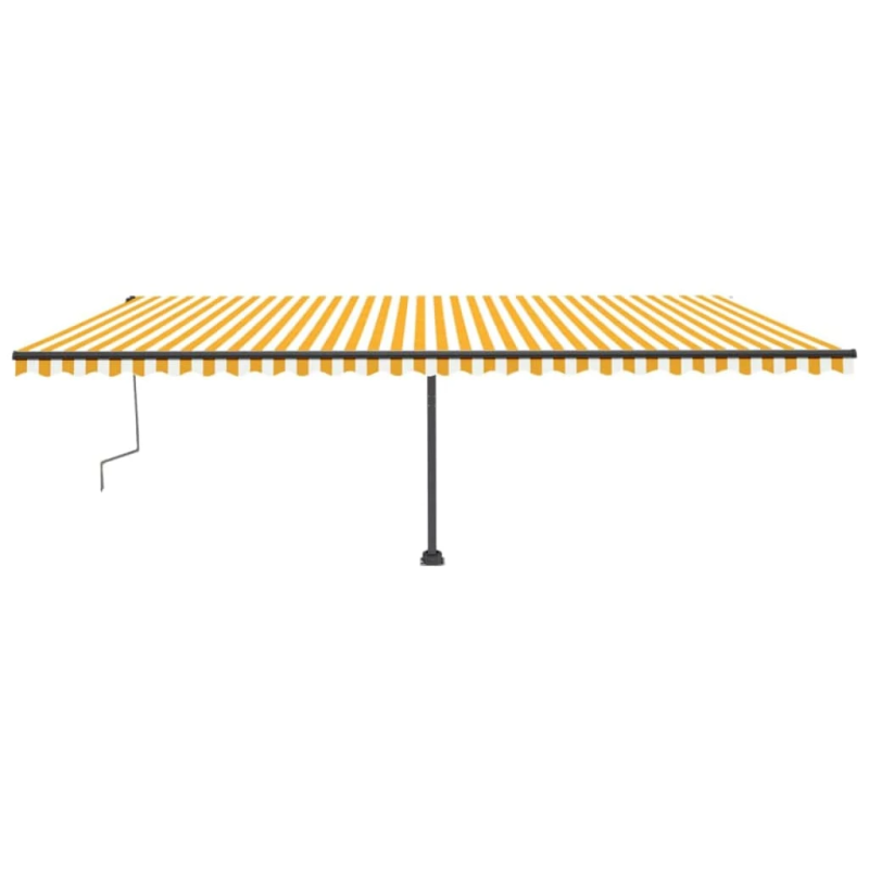 vidaXL izvelkama markīze ar kātu, 600x300 cm, manuāla, dzeltena-balta