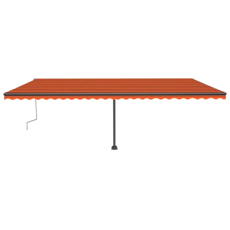 vidaXL izvelkama markīze ar stabu, 600x300 cm, manuāla, oranža-brūna