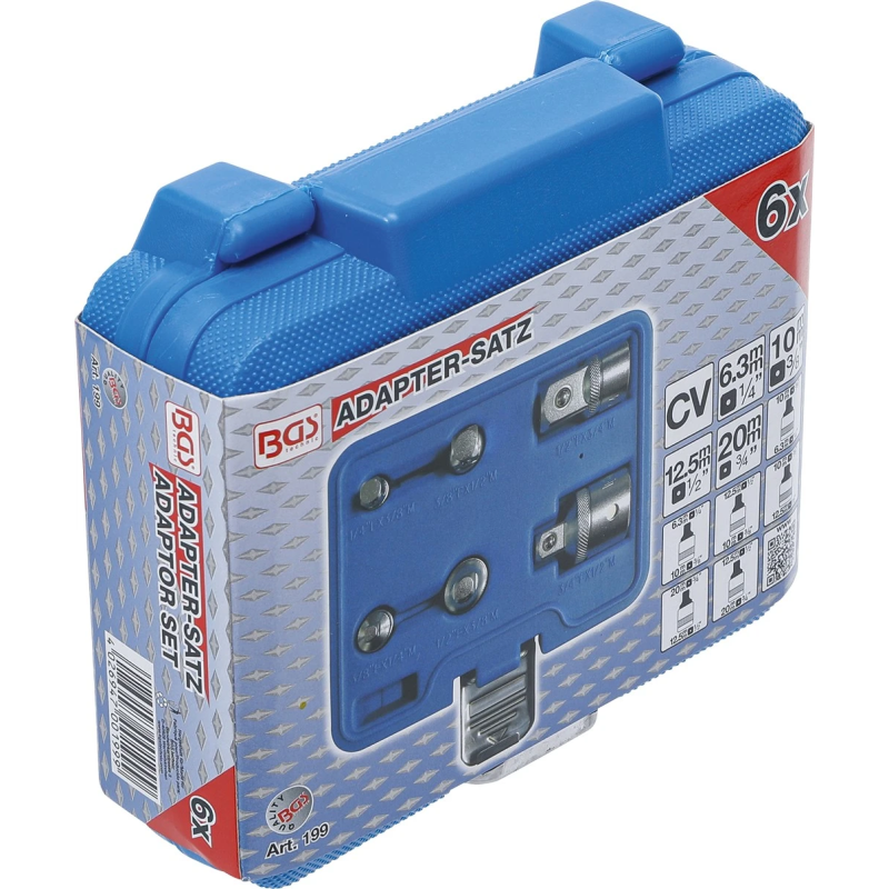 Adapteru komplekts koferī - 6 gab.