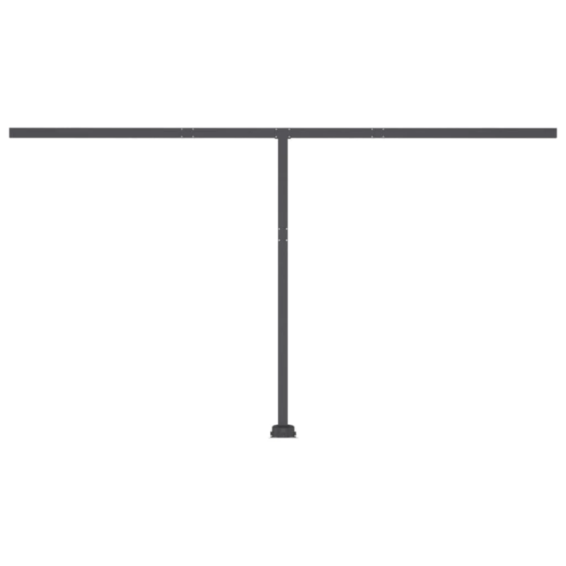 vidaXL izvelkama markīze ar stabu, 450x350 cm, manuāla, zila-balta