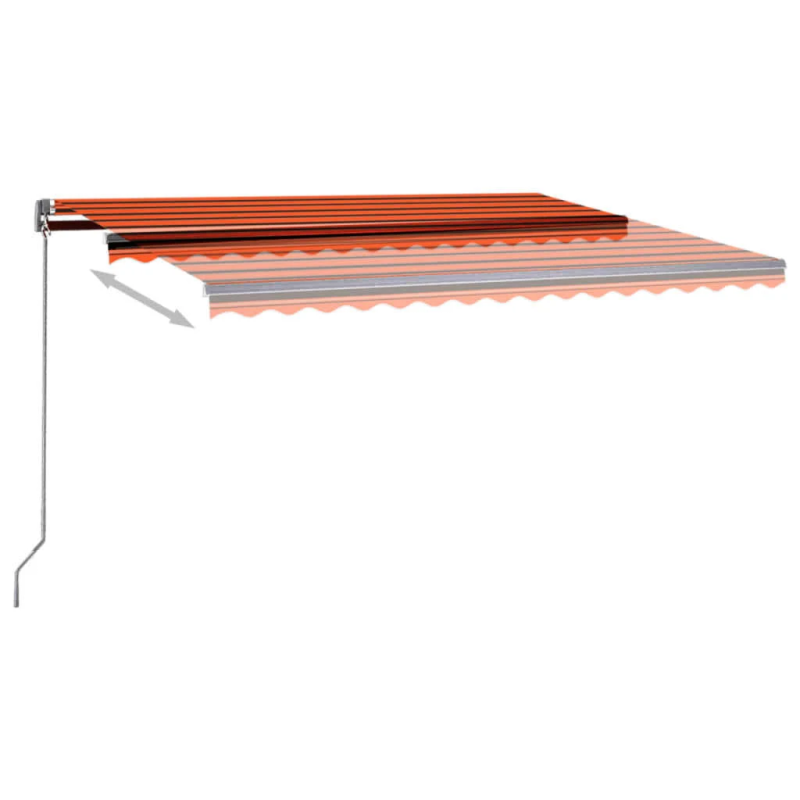 vidaXL izvelkama markīze, LED, vēja sensors, oranži brūna, 450x350 cm