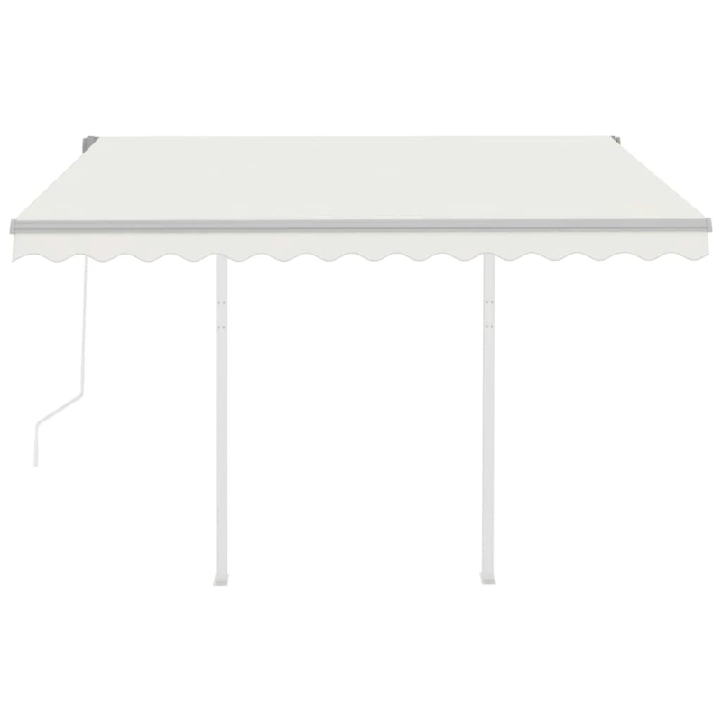 vidaXL izvelkama markīze ar kātiem, 3x2,5 m, automātiska, krēmkrāsas