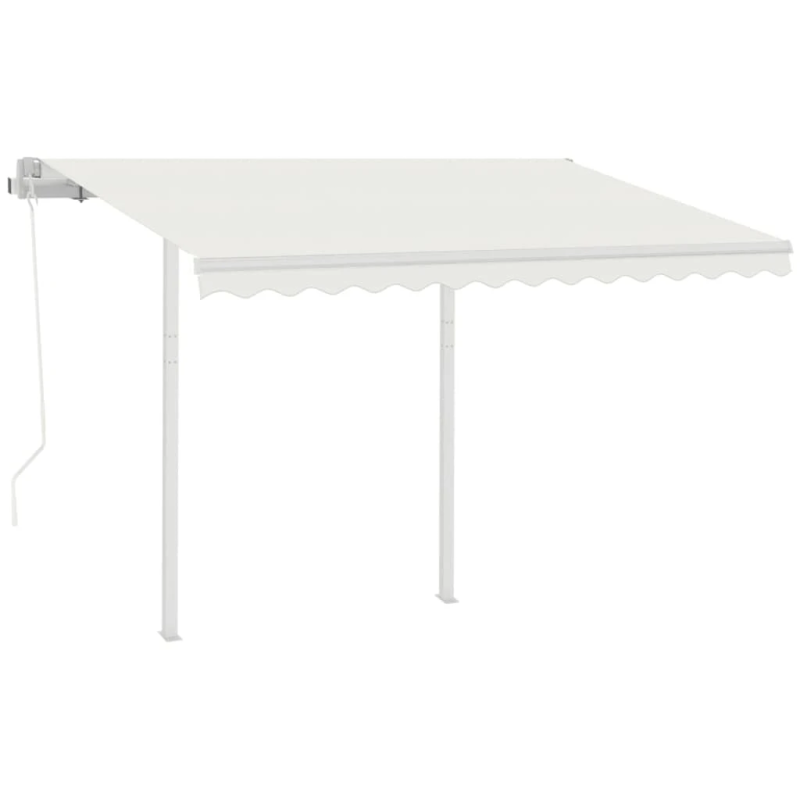 vidaXL izvelkama markīze ar kātiem 3,5x2,5 m, automātiska, krēmkrāsas