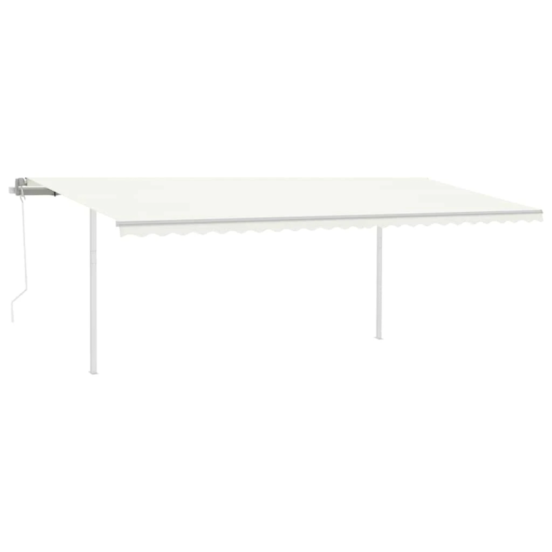 vidaXL izvelkama markīze ar kātiem, 6x3 m, automātiska, krēmkrāsas