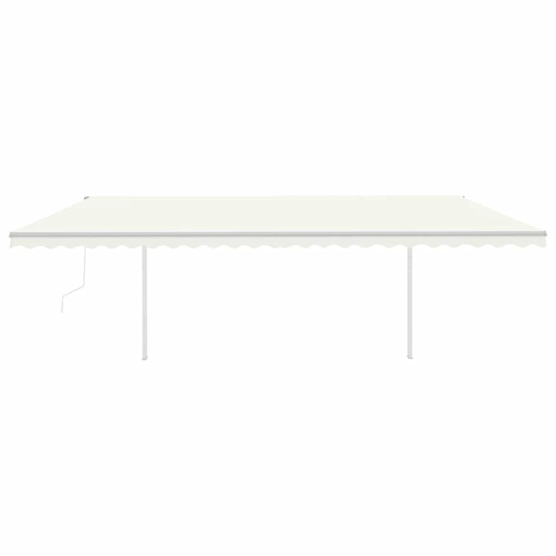 vidaXL izvelkama markīze ar LED un vēja sensoru, 6x3 m, krēmkrāsas