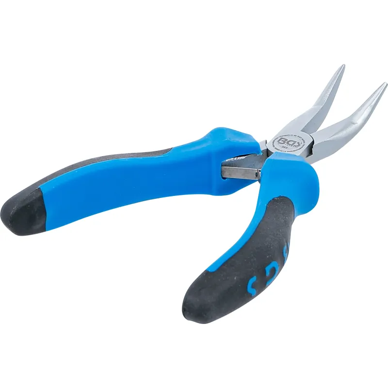 Electronic Long Nose Pliers - bent - spring loaded - 138 mm
