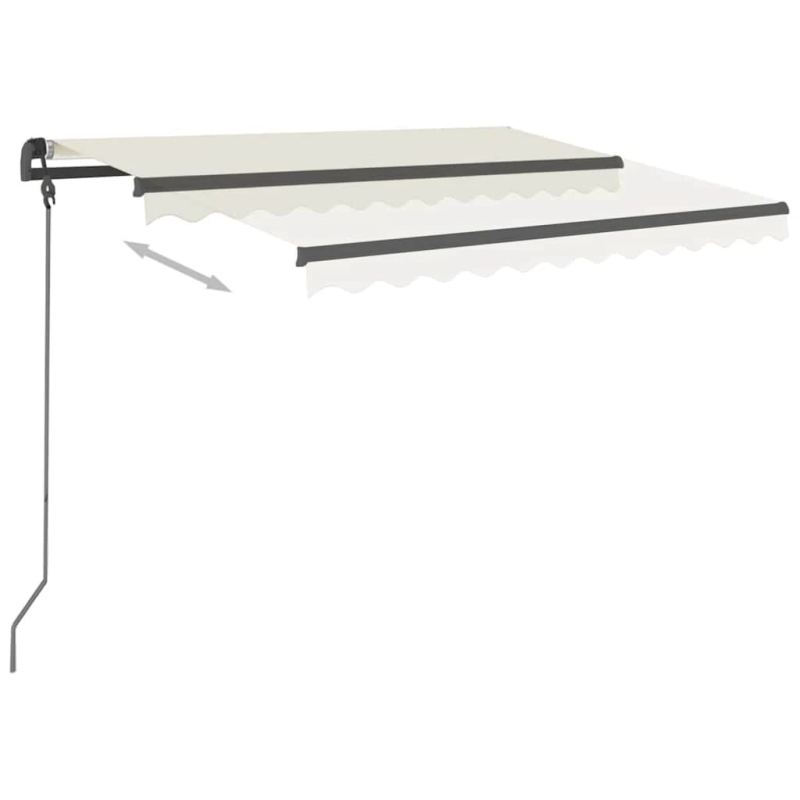 vidaXL izvelkama markīze ar stabiem, 3x2,5 m, automātiska, krēmkrāsas