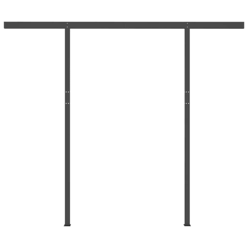 vidaXL izvelkama markīze ar kātiem, 3,5x2,5 m, automātiska, pelēka