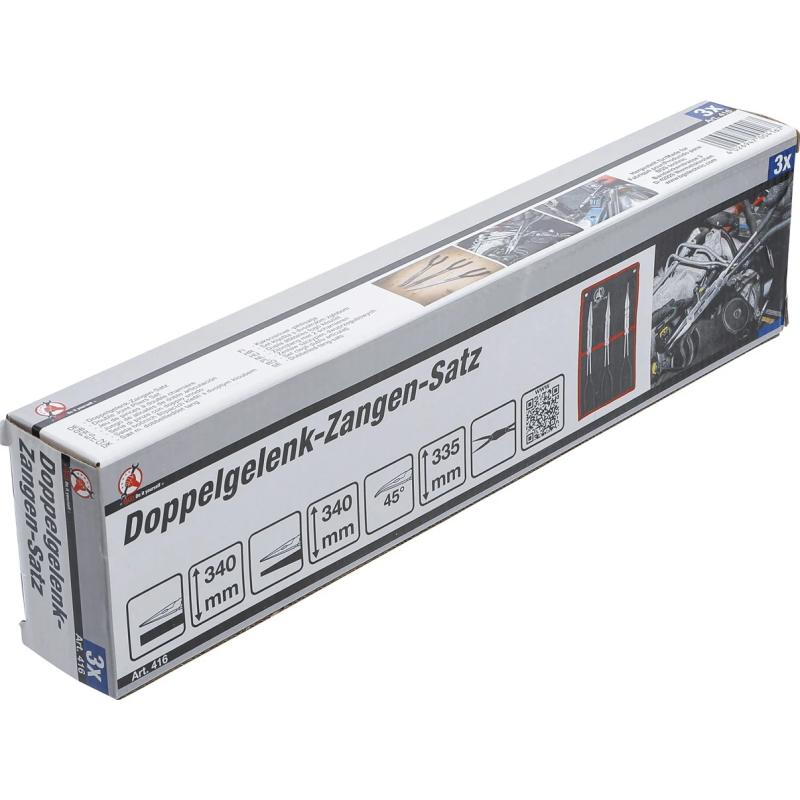 416 dubult-eņģu knaibles kompl. 3gb kraftm.