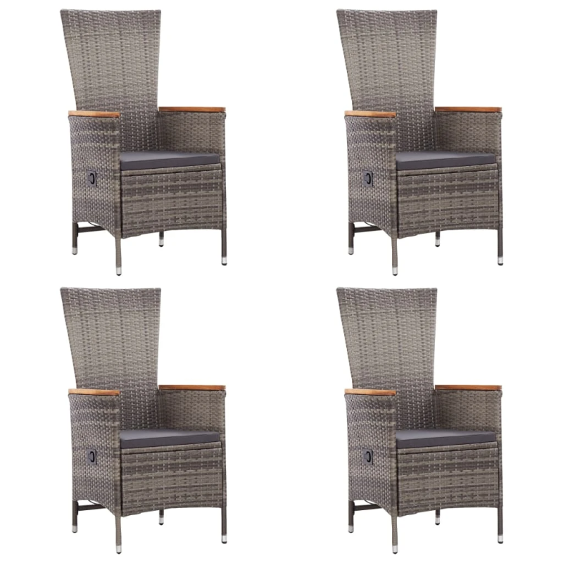 vidaXL 7-daļīgs dārza mēbeļu komplekts, pelēka PE rotangpalma