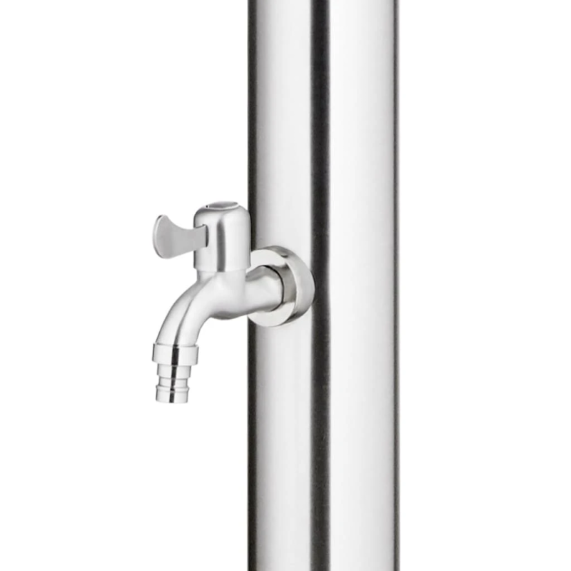 vidaXL dārza duša ar brūnu pamatni, 220 cm, nerūsējošs tērauds