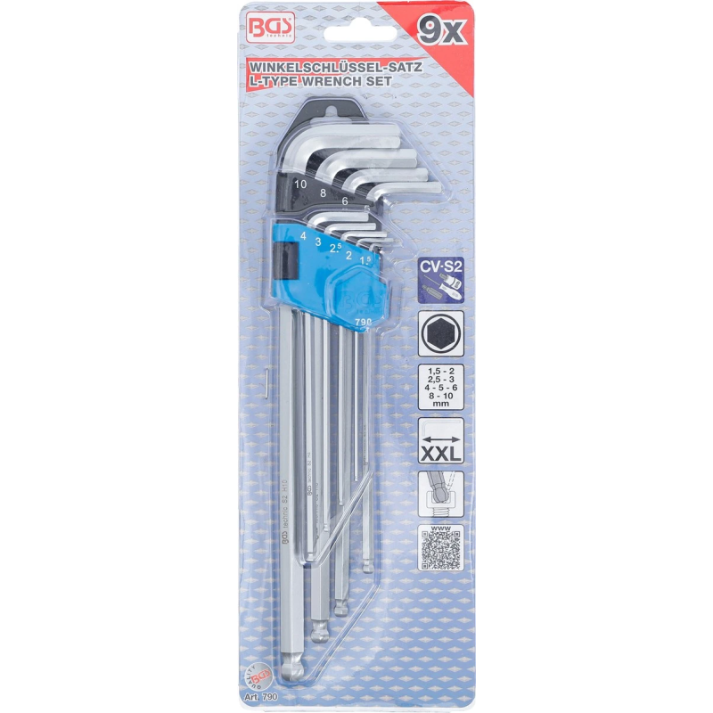 790 6-stūra atsl. kompl. garie.1.5-10mm BGS