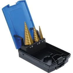 Step Drill Set - titanium-nitrided - DIA 4 - 30 mm - 3 pcs.