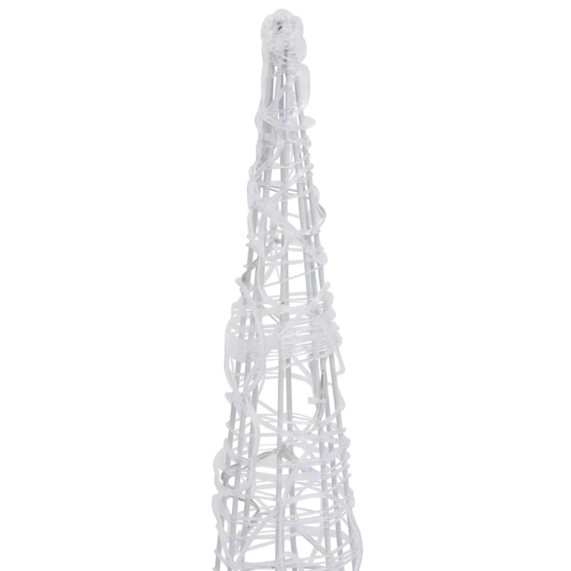 vidaXL LED lampiņu dekorācija, akrils, piramīda, 90 cm, vēsi balta