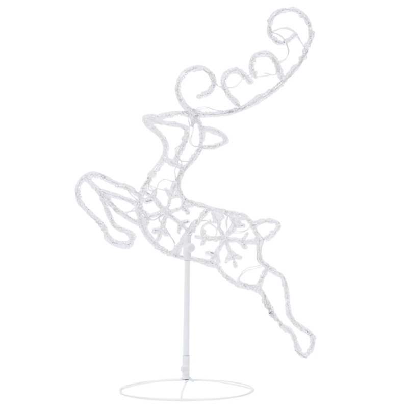 vidaXL Ziemassvētku dekorācija, lidojoši brieži, kamanas, 260x21x87 cm