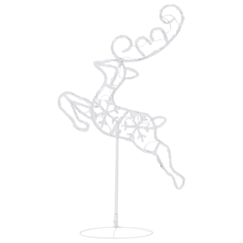 vidaXL Ziemassvētku dekorācija, lidojoši brieži, kamanas, 260x21x87 cm