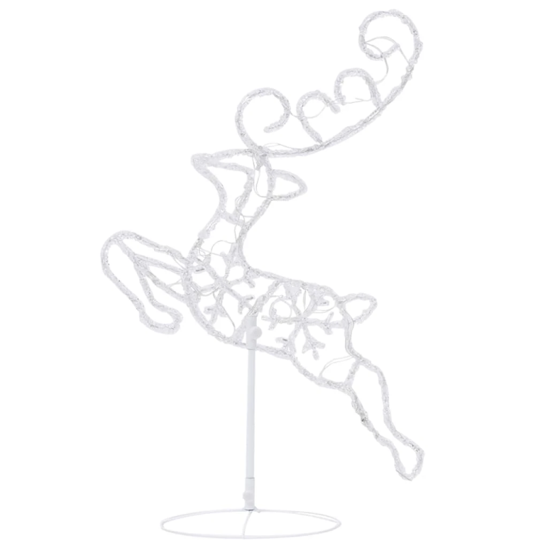 vidaXL Ziemassvētku dekorācija, lidojoši brieži, kamanas, 260x21x87 cm