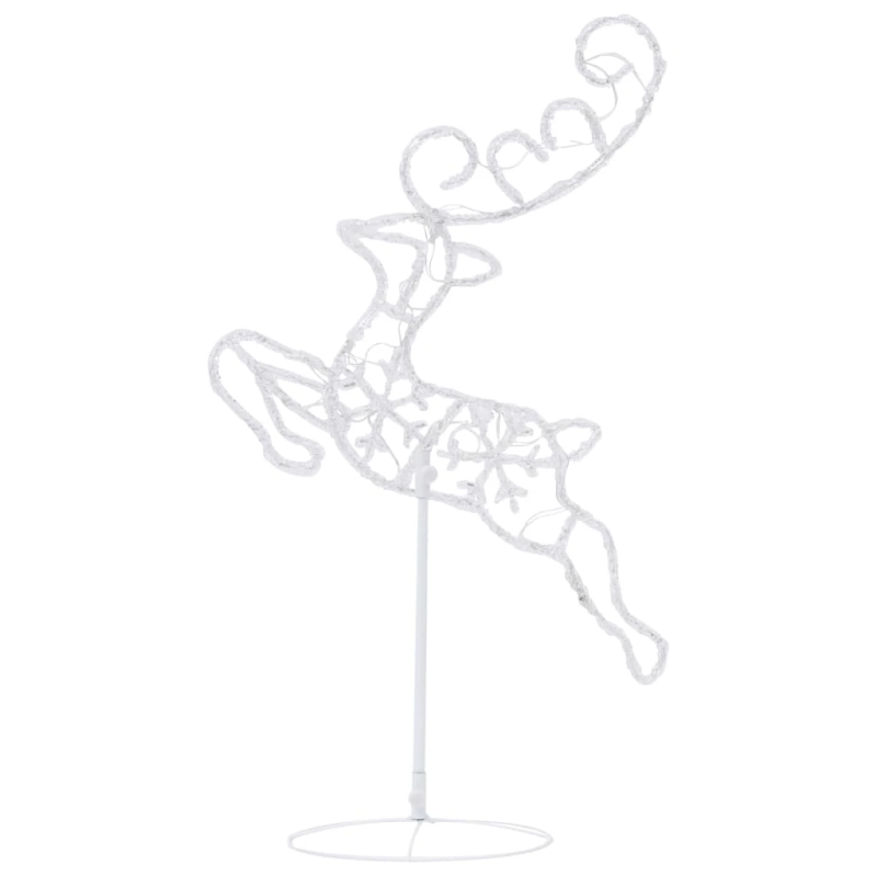 vidaXL Ziemassvētku dekorācija, lidojoši brieži, kamanas, 260x21x87 cm