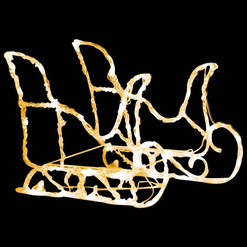 vidaXL Ziemassvētku dekorācija, ziemeļbrieži, kamanas, 160 LED, 130 cm