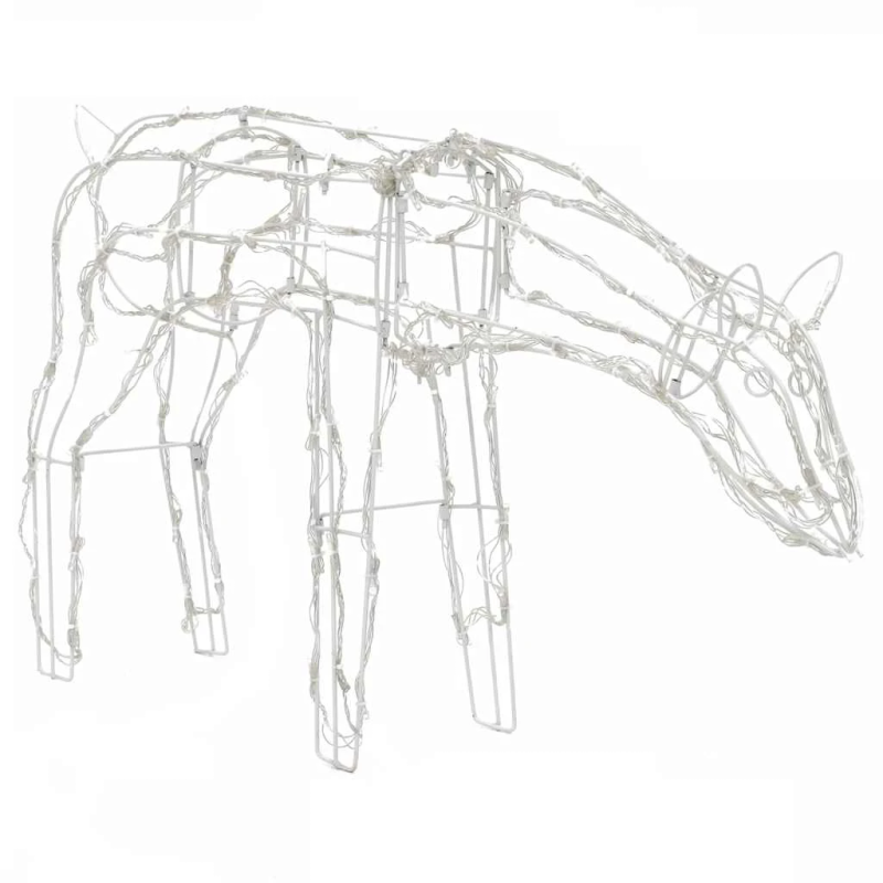 vidaXL 3-daļīgs Ziemassvētku dekors ar lampiņām, brieži, 229 LED