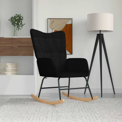 vidaXL šūpuļkrēsls, melns audums