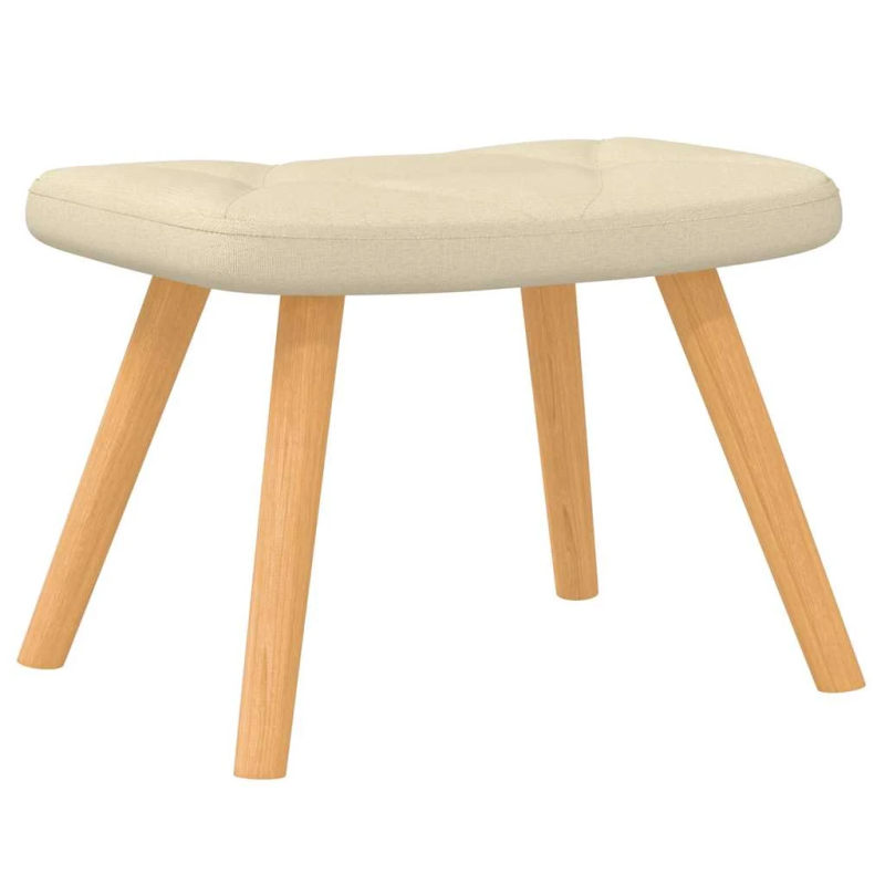 vidaXL šūpuļkrēsls ar kāju balstu, krēmkrāsas audums