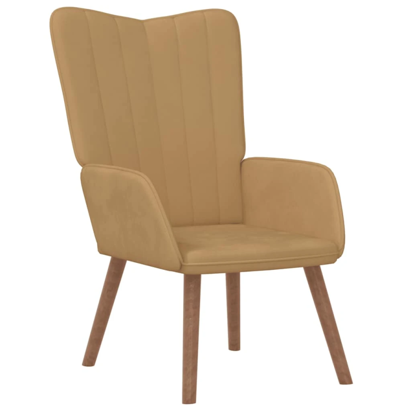 vidaXL atpūtas krēsls, brūns samts