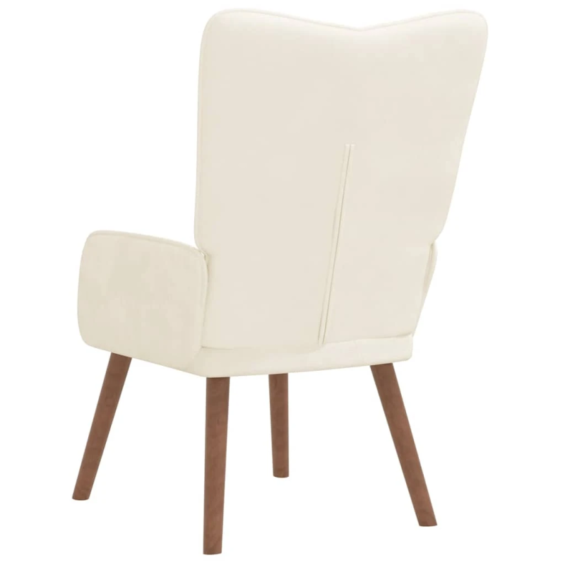 vidaXL atpūtas krēsls, krēmbalts samts