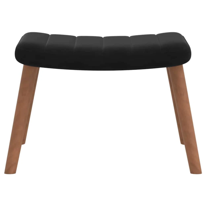 vidaXL atpūtas krēsls ar kāju balstu, melns samts