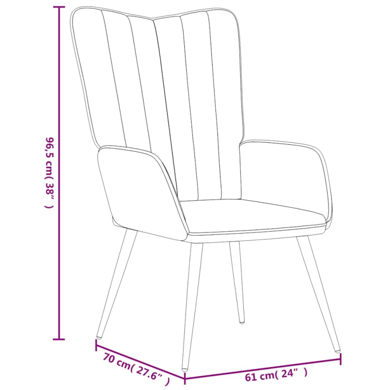 vidaXL atpūtas krēsls, tumši pelēks samts