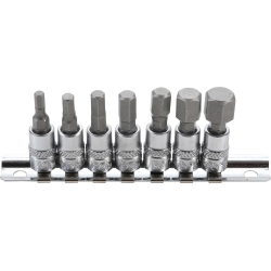 Skrūvgriežu uzgaļu muciņu komplekts - 1-4" Stiprinājums - 4-12 mm Uzgaļi - 7 gab.