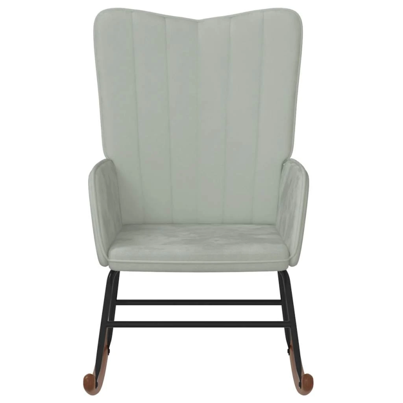 vidaXL šūpuļkrēsls, gaiši pelēks samts