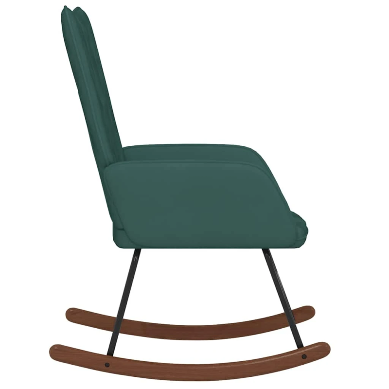 vidaXL šūpuļkrēsls, tumši zaļš samts