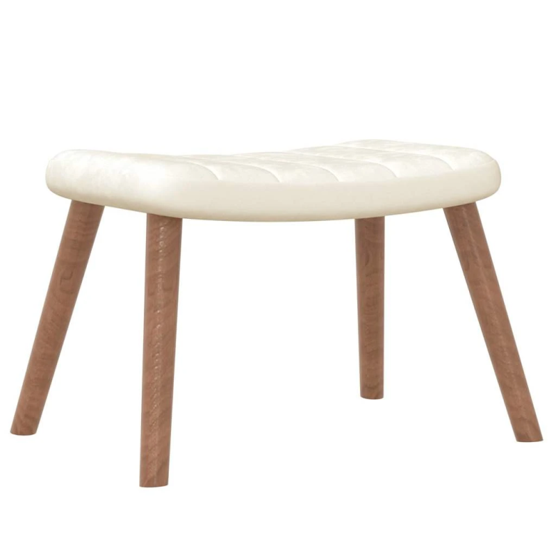 vidaXL šūpuļkrēsls ar kāju balstu, krēmbalts samts