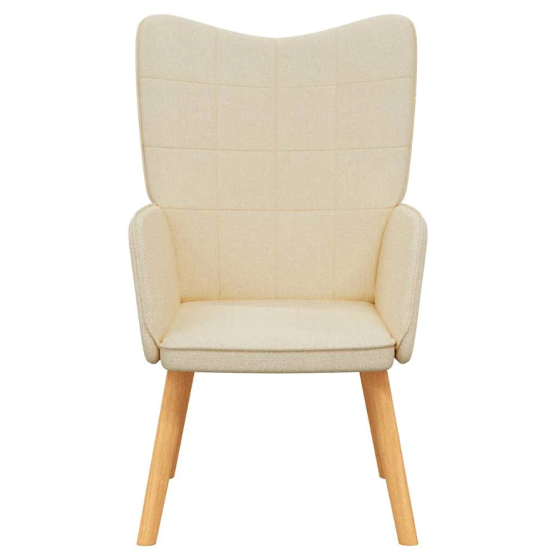 vidaXL atpūtas krēsls, krēmkrāsas audums