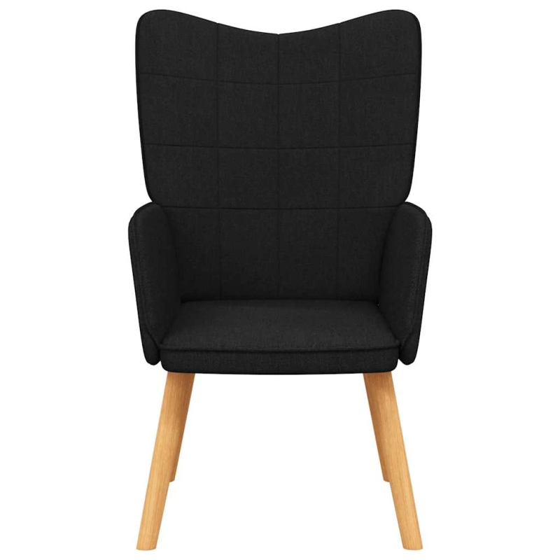 vidaXL atpūtas krēsls, melns audums