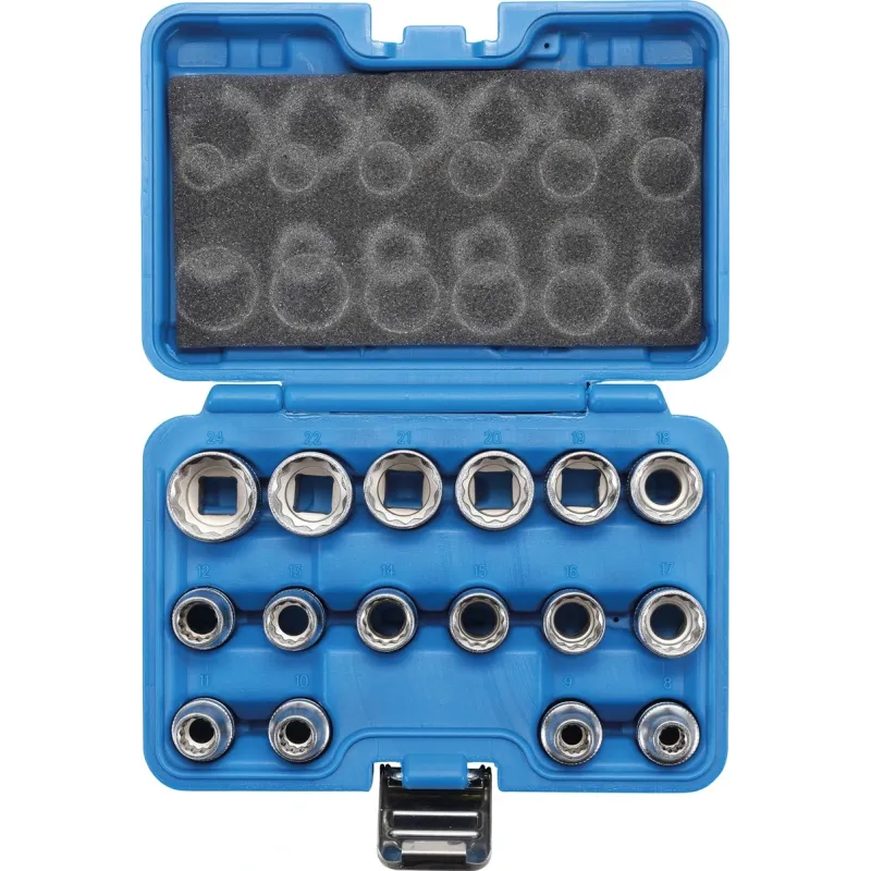 Muciņu komplekts 12-kanšu - 1-2 savienojums - 8 - 24 mm - 16 gab.