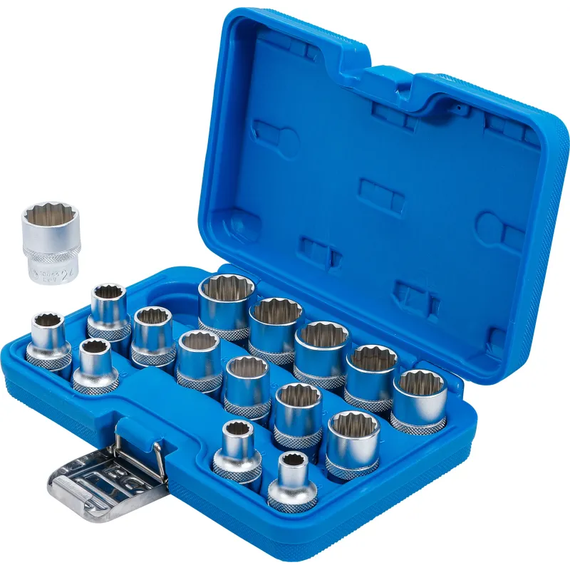 Socket Set, 12-point - 12.5 mm ,1-2, Drive - 8 - 24 mm - 16 pcs.