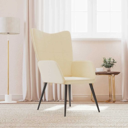 vidaXL atpūtas krēsls, krēmkrāsas audums