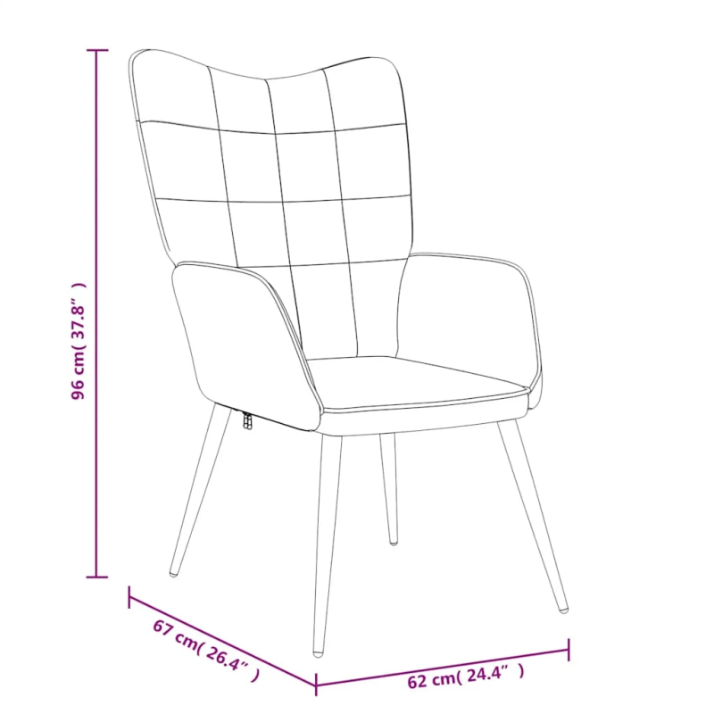 vidaXL atpūtas krēsls, zils audums